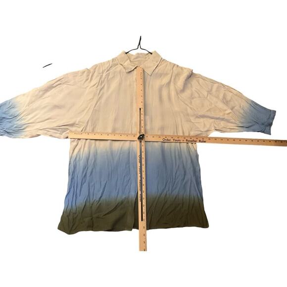 Rachel CoMey Tunic Shirt Button Down Long Sleeves Collared Ombre Womens Small - Picture 5 of 5